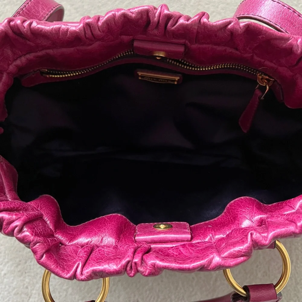 Vintage Miu Miu Vitello Shine Top Handle Satchel - Picture 5 of 9